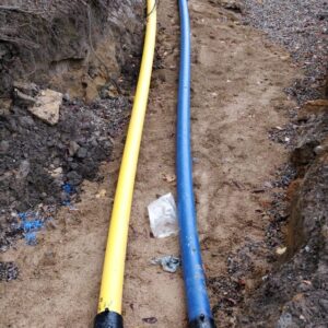 Underground water and gas mains in progress