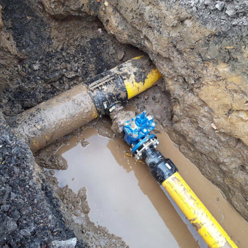 Underground water and gas mains.