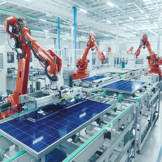 Industrial machinery being used to create and pack products.
