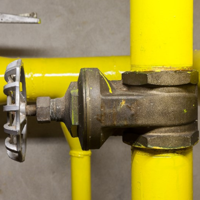 A gas valve in a commercial building.